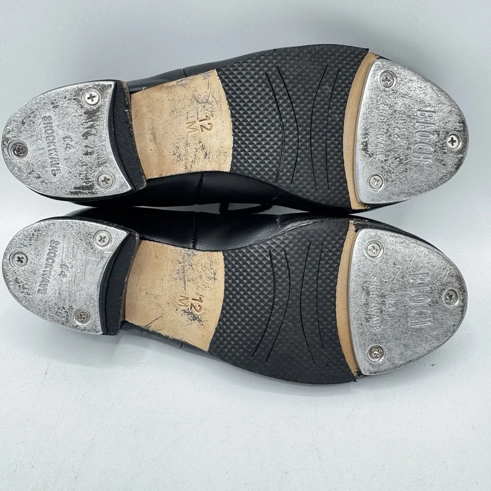 Bloch Tap Shoes Kids 12 M Black Excellent Leather Tap Oxford 392090